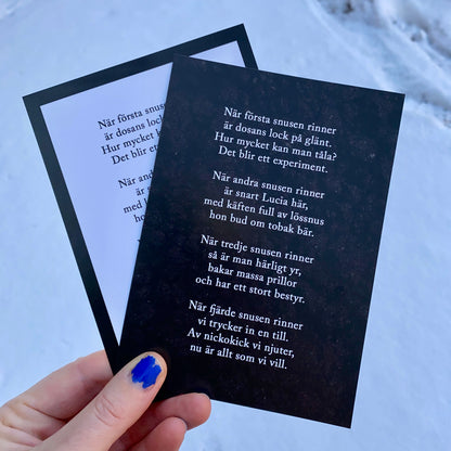 Julkort - När första snusen rinner..